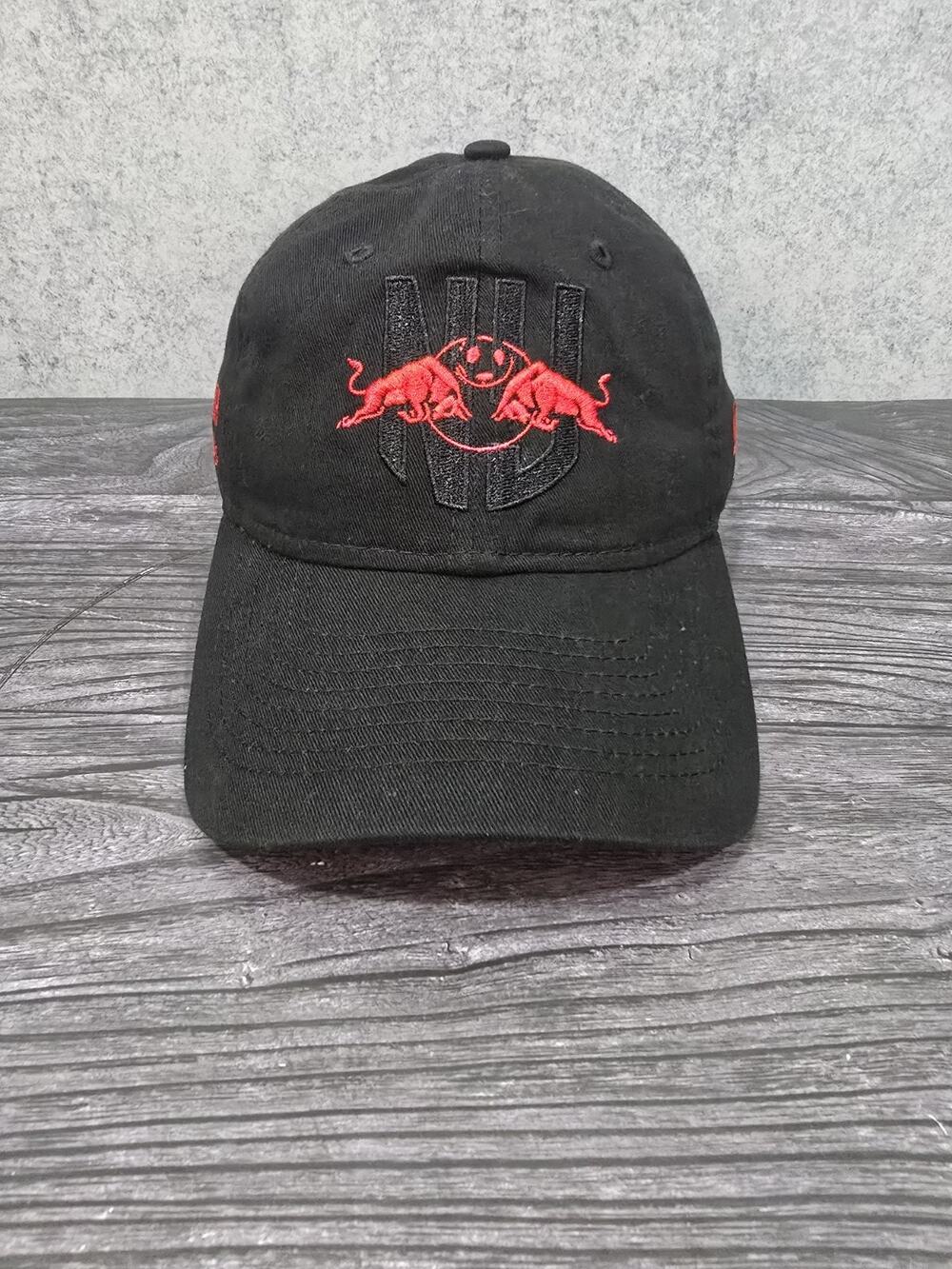 MLS New York Red Bulls Men’s New Era Black Hat Cap 9TWENTY Soccer Smiley Face
